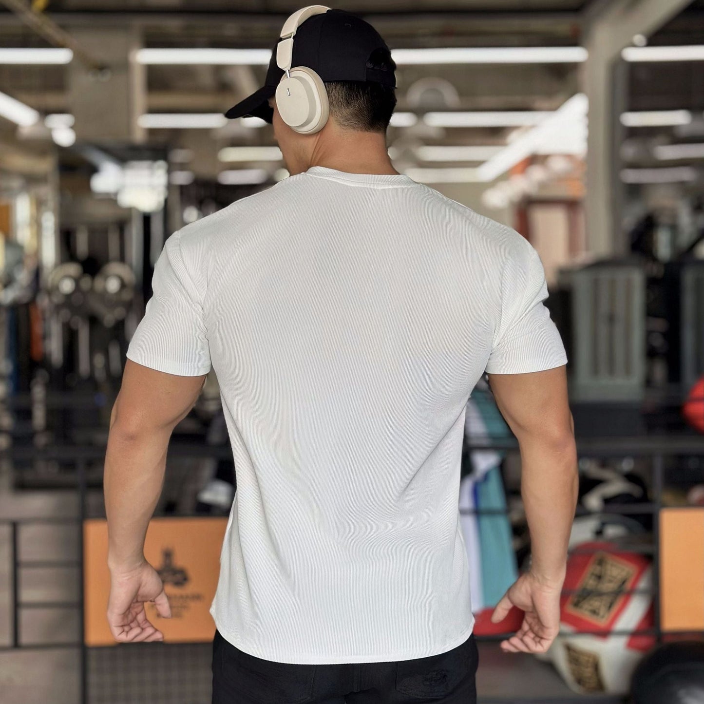 T-shirts d'Entraînement Athlétiques à Manches Courtes et Col en V pour Hommes