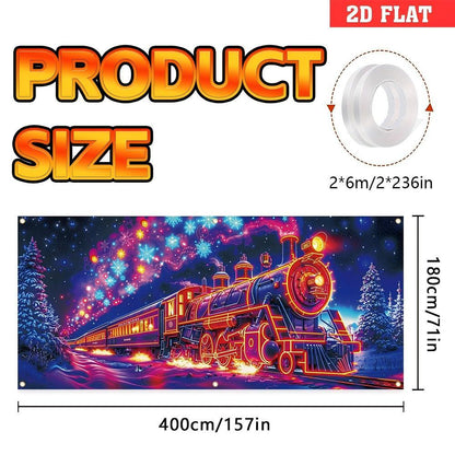 🎇🚪UV Activated Christmas Garage Door Cover Banner, Glows in Dark🔥🎉