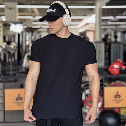 T-shirts d'Entraînement Athlétiques à Manches Courtes et Col en V pour Hommes