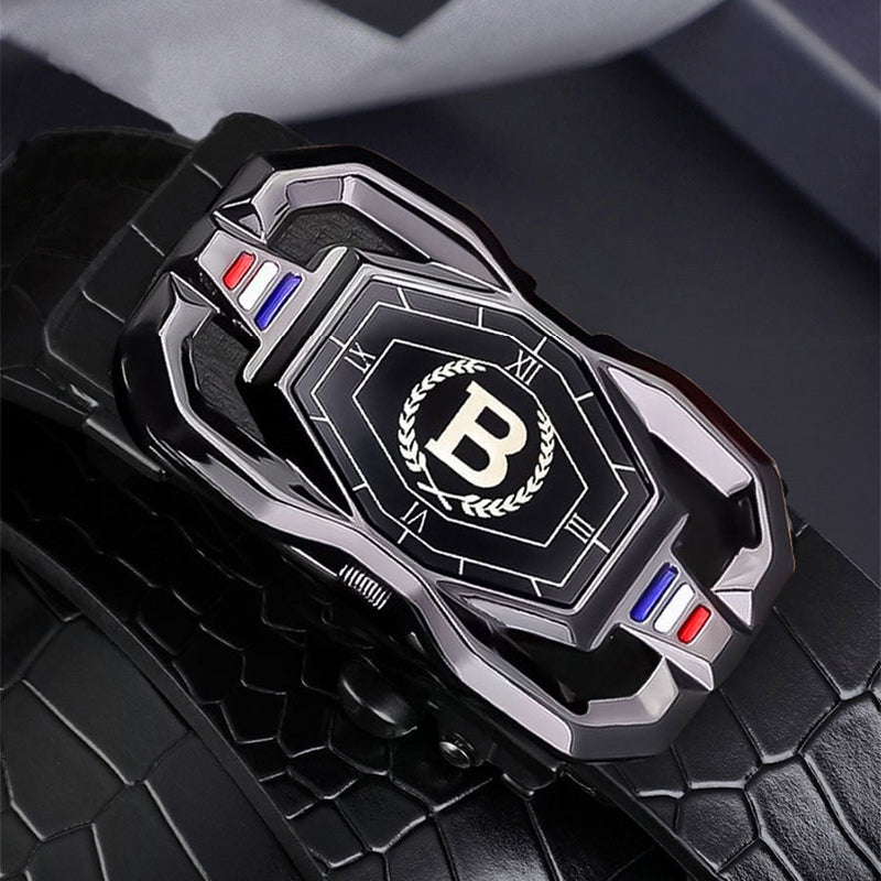 🐊Men‘s Crocodile-Pattern Belt – Automatic Buckle, Genuine Leather & Versatile 👔📦