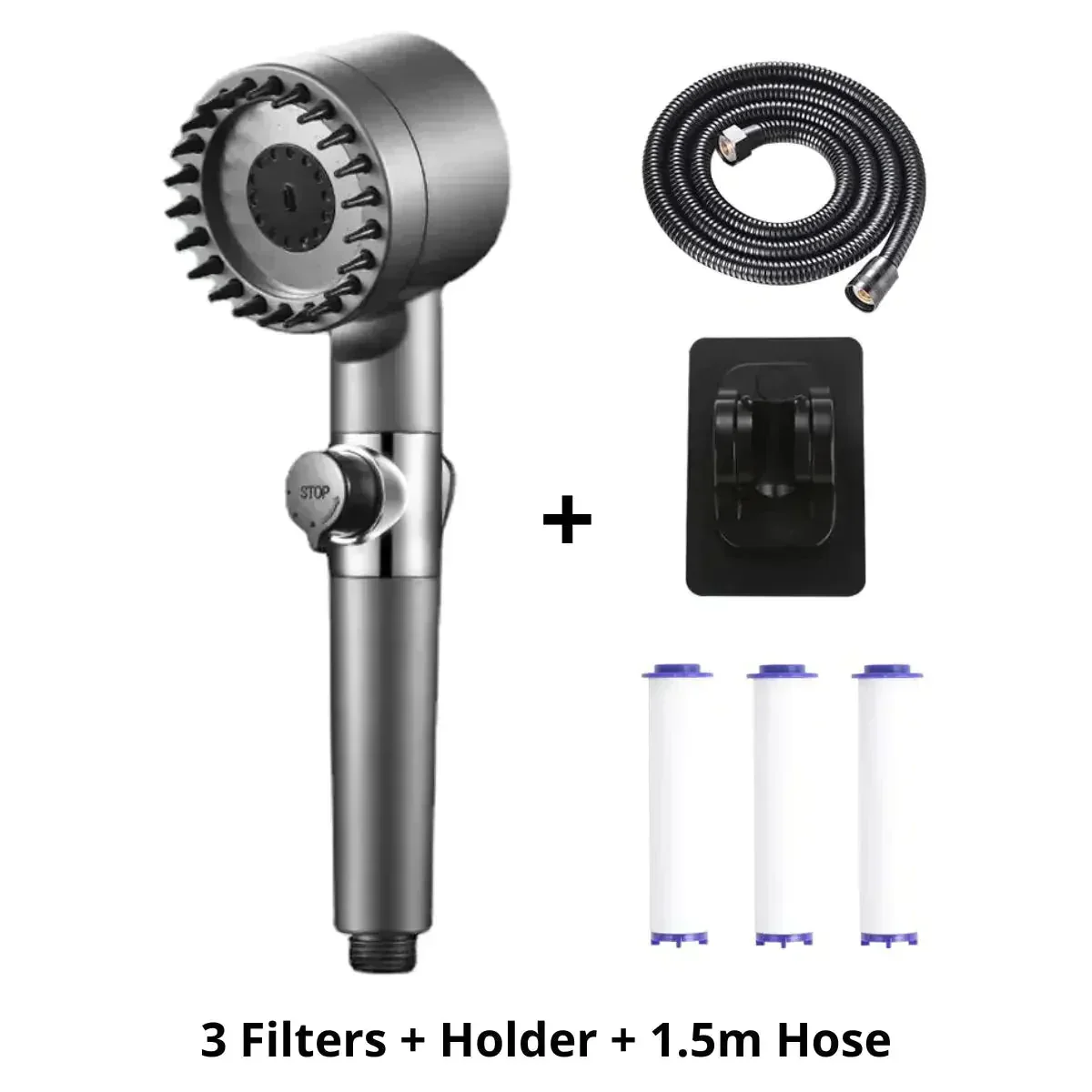 🚿Multi-functional High Pressure Shower Head Set