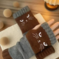 🐱 Cute Women’s Knitted Cat Gloves — For Warm Hands & Free Fingers🧶