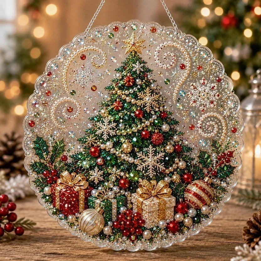 🎄Christmas Pearl Diamond Art Hanging Ornament Kit | Resistant Non-Fading Pearl Beads DIY Handmade Holiday Hanging Decor 🎅💎