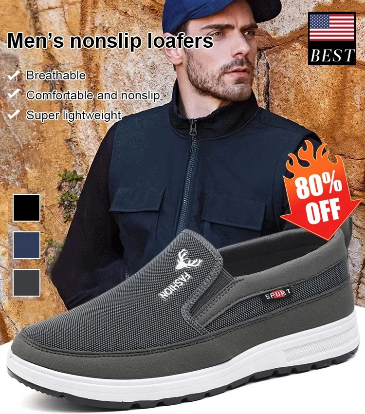 Mocassins en tissu antidérapant pour hommes（50% DE RÉDUCTION）