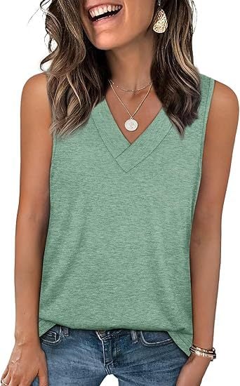 ✨Women's Sleeveless V-Neck Slimming Loose Fit Casual Tank Top