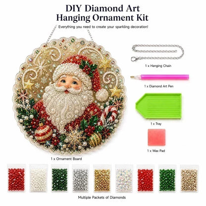 🎄Christmas Pearl Diamond Art Hanging Ornament Kit | Resistant Non-Fading Pearl Beads DIY Handmade Holiday Hanging Decor 🎅💎