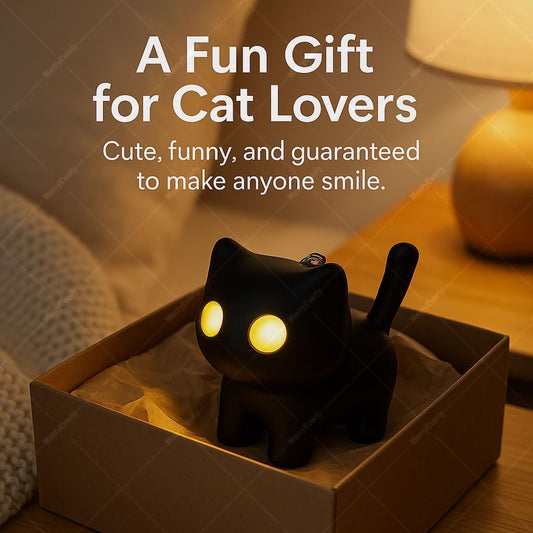 🌙 🌟Black Cat Night Light Keychain