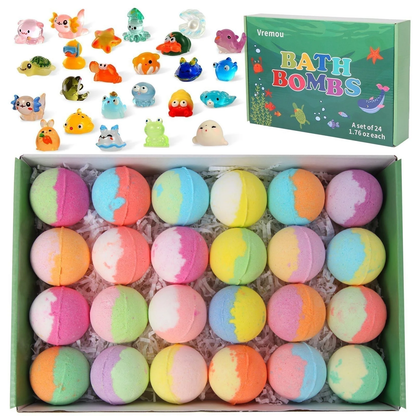 🛁 Natural Bath Bombs for Kids with Mega Bubbles & Surprise Inside 🥚✨