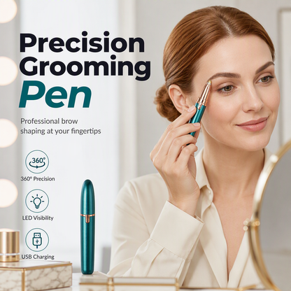 Electric Eyebrow Trimmer Pen with Built-in LED Light and USB Rechargeable Design
