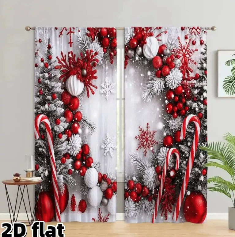 🎄Christmas Window Curtains 2-Piece Set for Home Decor