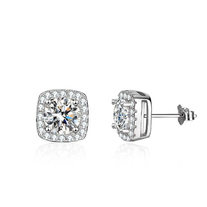 💎Moissanite Sparkle Ear Studs – Brilliant shine, hypoallergenic & perfect for daily elegance or gifting 💍