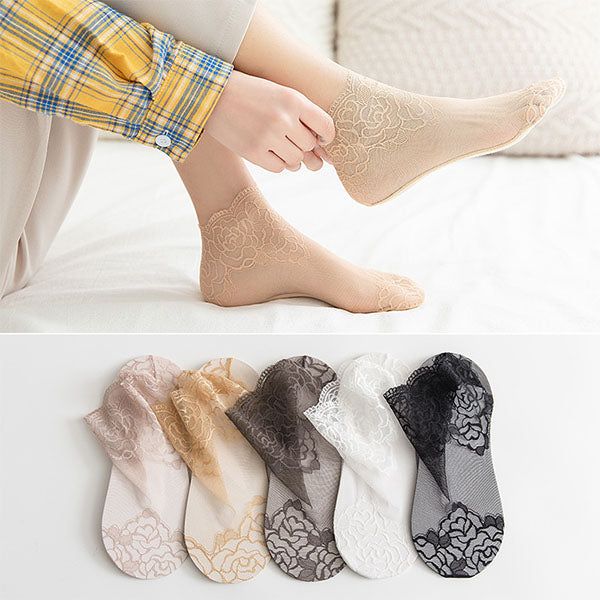 Chaussettes à lacets pour dames (5 paires)