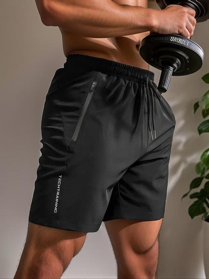 Shorts pour Homme à Imprimé Lettre et Taille avec Cordon de Serrage