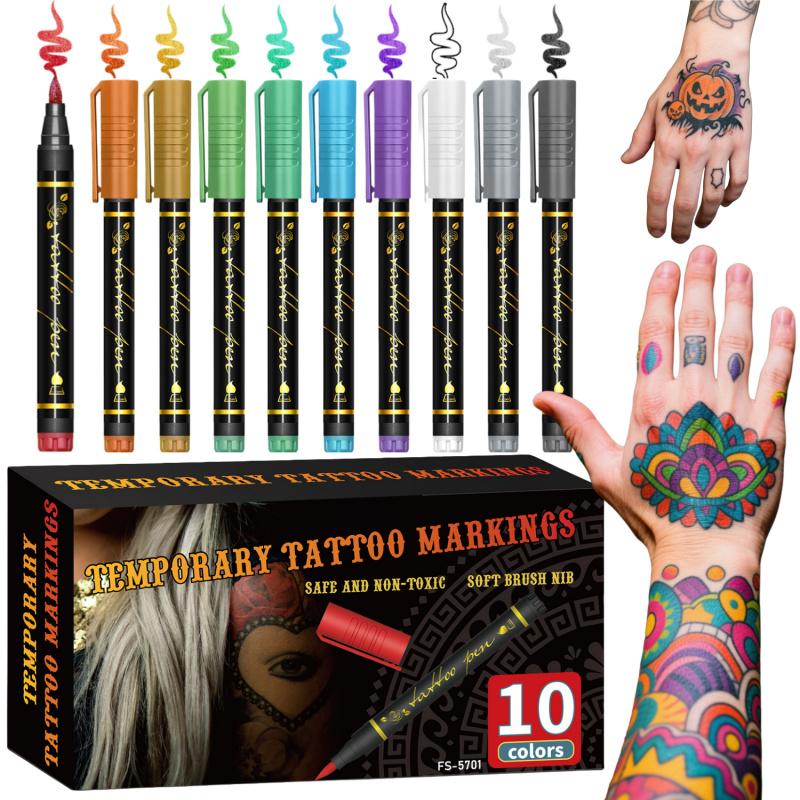 🎨Perfect For Unique Body Art🔥Temporary Tattoo Markers for Skin