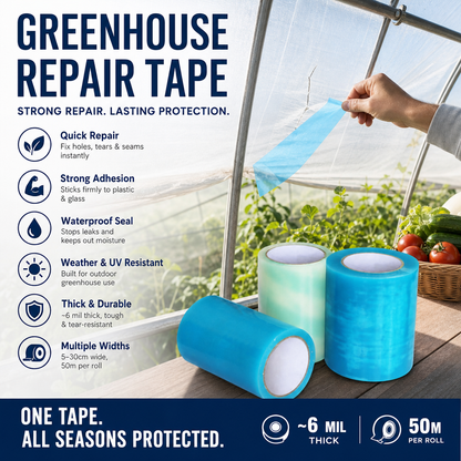 🌦️ 🩹 Weather‑Resistant Greenhouse Repair Tape – Heavy‑Duty, Strong Adhesive, Outdoor‑Ready 🌱