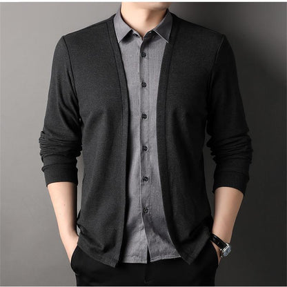 Fausse de chemise de faux morceaux pour hommes Cardigan tricoté 🔥Achetez-en 2, livraison gratuite🔥