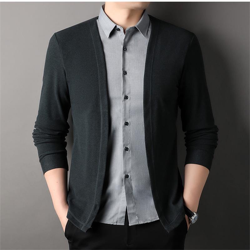 Fausse de chemise de faux morceaux pour hommes Cardigan tricoté 🔥Achetez-en 2, livraison gratuite🔥