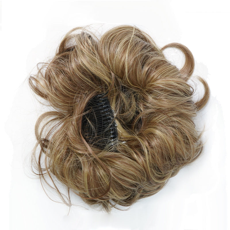 ✨ Clip-In Messy Side Comb Hair Bun – Instant Voluminous Updo, Heat Resistant 🎀