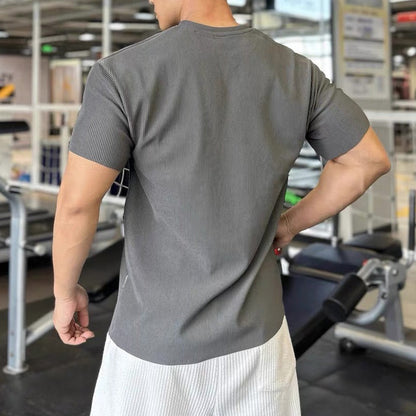 T-shirts d'Entraînement Athlétiques à Manches Courtes et Col en V pour Hommes