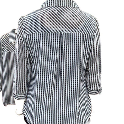 🎁Réduction pour la fête des mères🔥Women's Striped Lapel Shirt