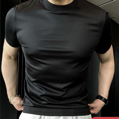 🔥Hot sale 50% Off🔥Men's Mercerized Breathable Ice Silk Short-sleeve T-shirt