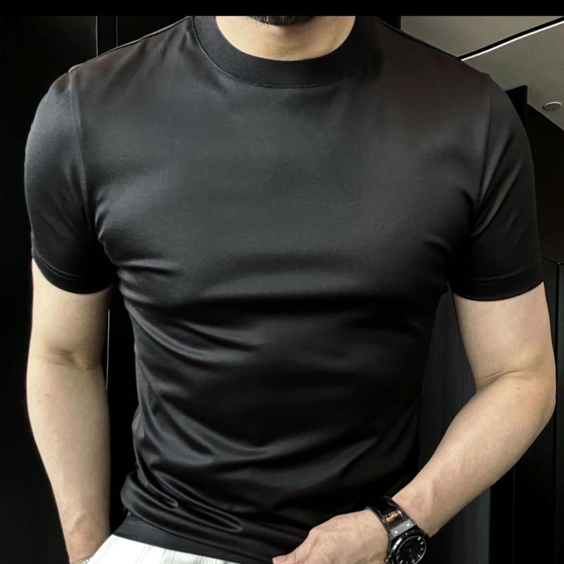 🔥Hot sale 50% Off🔥Men's Mercerized Breathable Ice Silk Short-sleeve T-shirt