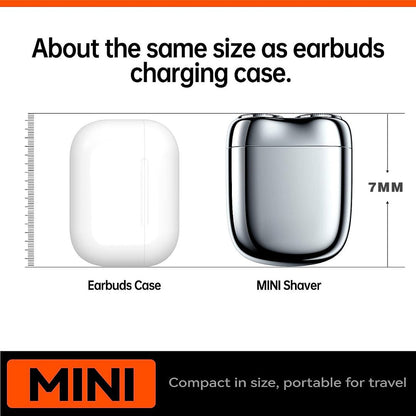 💕💕Mini USB Rechargeable Electric Shaver, Waterproof and Compact for Men, Ideal for Home, Car and Travel