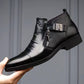 🔥Men's Embossed Ankle Boots  Dual Side Zipper Trendy Boots! 👞