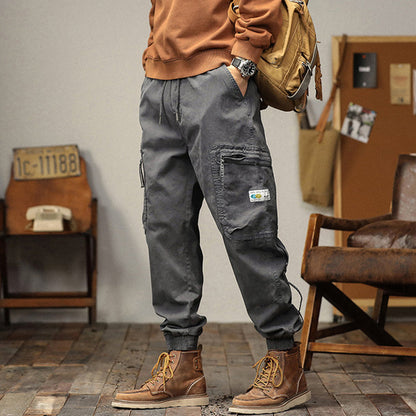 Pantalon cargo à poches avec cordon de serrage pour hommes