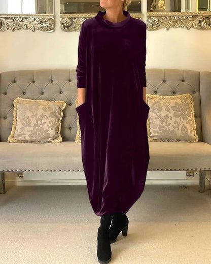 Robe longue amincissante à col rond💖