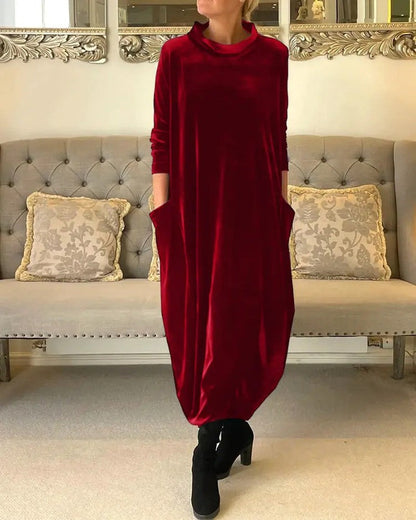 Robe longue amincissante à col rond💖