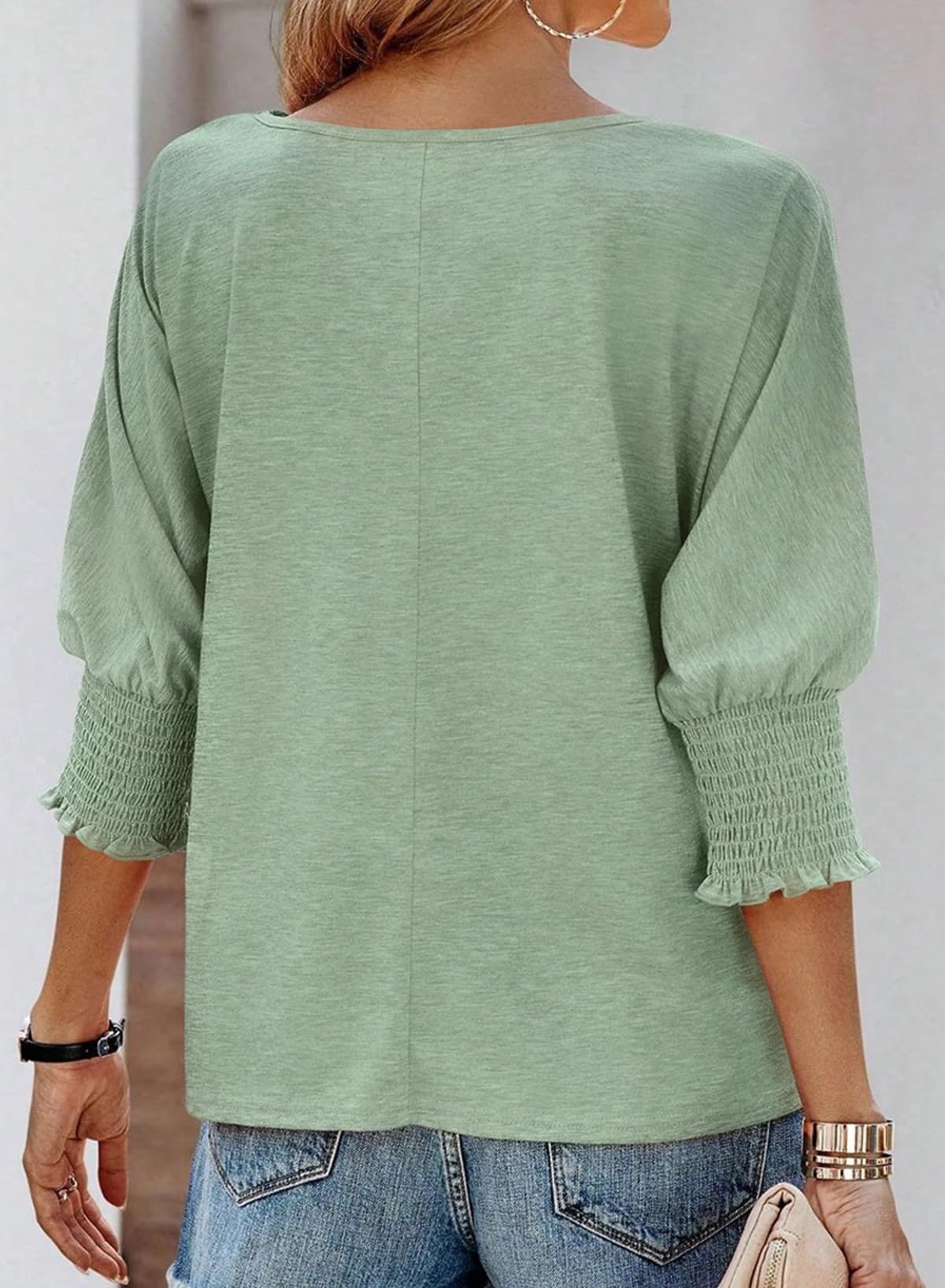 🔥Hot Sale🏆Women's Fashion 3/4 Sleeve Crewneck Basic Business T-Shirts