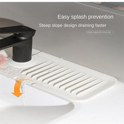 🚰💧 Kitchen Bathroom Faucet Sink Splash Guard Mat – Silicone Drip Catcher, Thickened Waterproof Drain Pad – 2 Sizes ✨