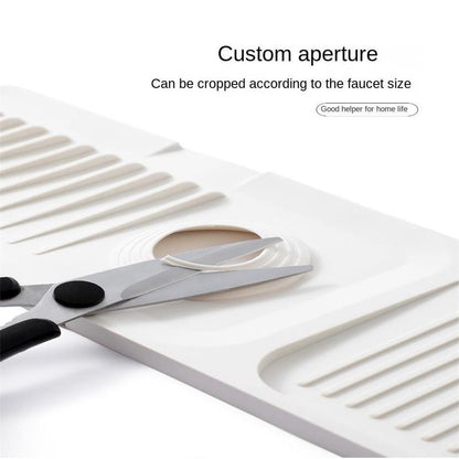 🚰💧 Kitchen Bathroom Faucet Sink Splash Guard Mat – Silicone Drip Catcher, Thickened Waterproof Drain Pad – 2 Sizes ✨