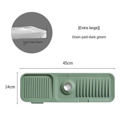 🚰💧 Kitchen Bathroom Faucet Sink Splash Guard Mat – Silicone Drip Catcher, Thickened Waterproof Drain Pad – 2 Sizes ✨