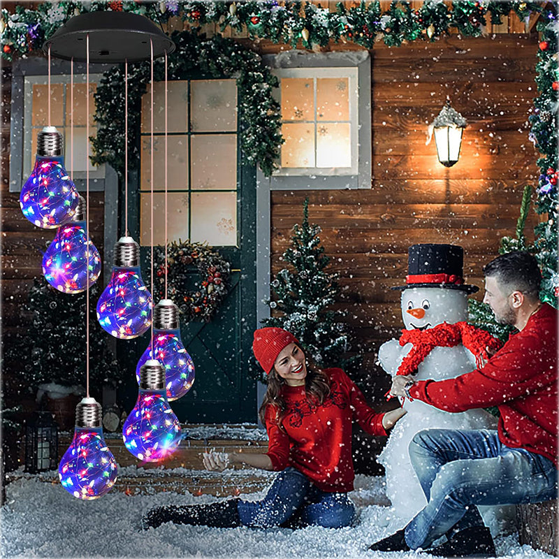 💡Outdoor Colorful LED Solar-Powered Light Bulb Wind Chimes🌠