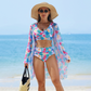 🏖️🌼Women's Fashion Multicolor Printed Bikini Swimsuit 3 Piece Set