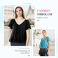 Women's Casual Pleated V-Neck Short-Sleeve Top