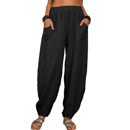 👚 Wide-leg Linen And Cotton Pants For Women