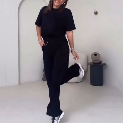 ✨Trending Now ✨Chic Women's 2-Piece Outfit – Comfy Top & Matching Pants