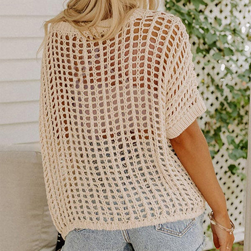 👚Women's Mesh Knit Top – Cloud-Soft, Seductive Details & Perfect Cover-Up