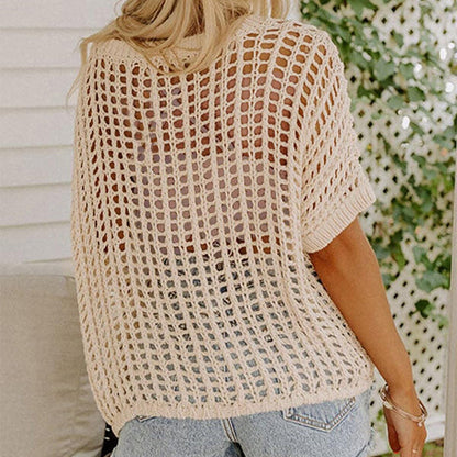 👚Women's Mesh Knit Top – Cloud-Soft, Seductive Details & Perfect Cover-Up