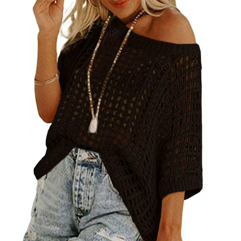 👚Women's Mesh Knit Top – Cloud-Soft, Seductive Details & Perfect Cover-Up