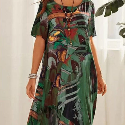 💃Elegant Mulberry Silk Tropical Breeze Dress