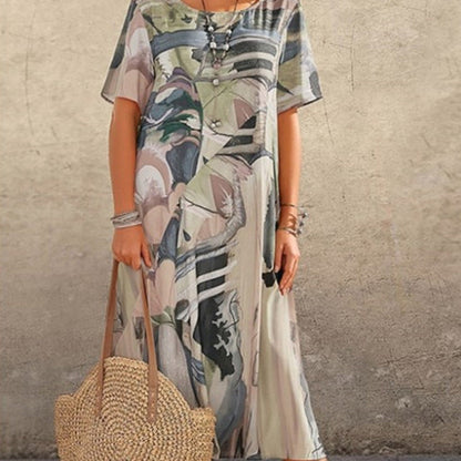 💃Elegant Mulberry Silk Tropical Breeze Dress