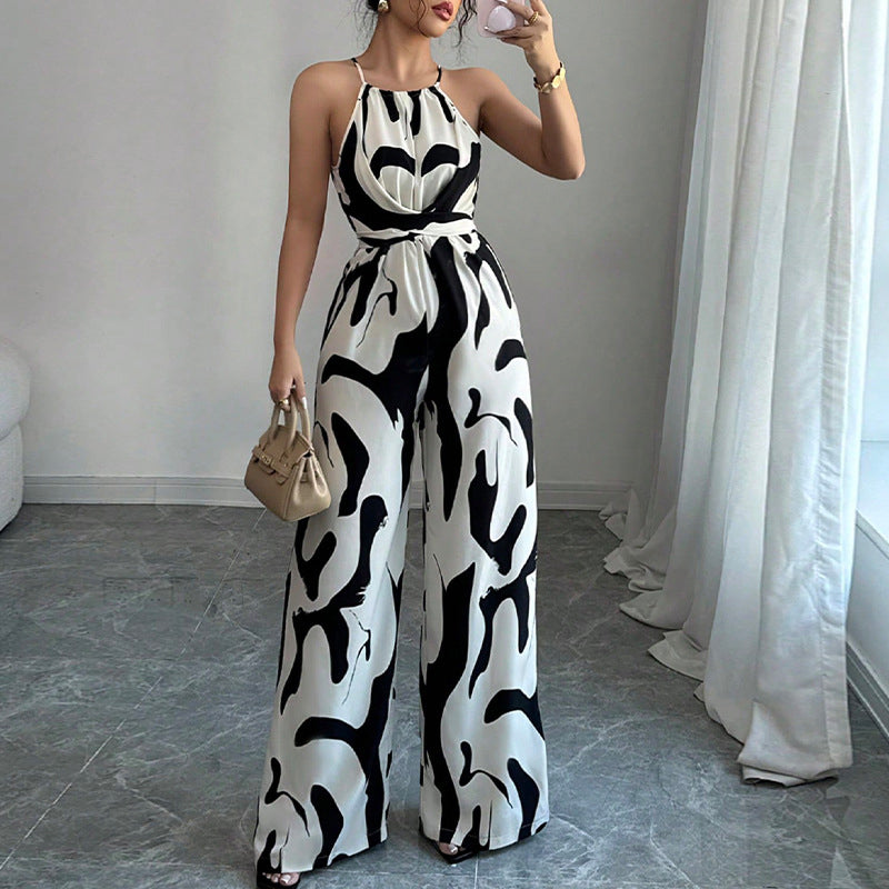 💥Fashion Color-Blocking Halter Jumpsuit