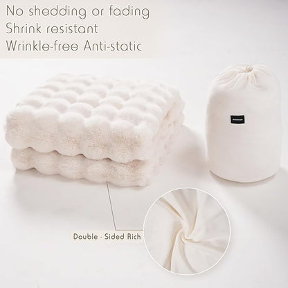 🛏️Thickened Rabbit Plush&Milk Velvet Cover Blanket🍂Wrap up in Ultimate Comfort