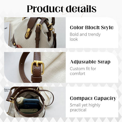 👜  Color-Blocked Bag – Stylish, Metal Hardware, Multi-Way 🧳