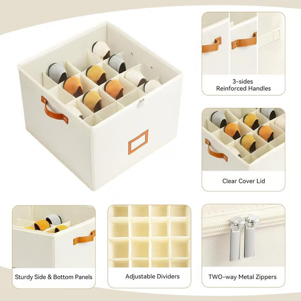 👟 Fabric Shoe Organizer Storage Box – Foldable, Large Capacity, Dustproof & Breathable for Closet & Bedroom 🧺✨
