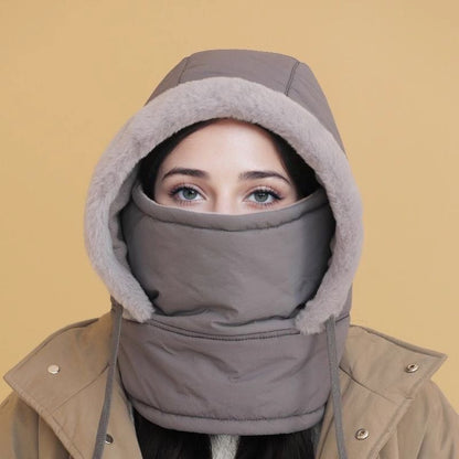 ☃️Plush-lined Thickened Thermal Hat with Face Mask for Men and Women